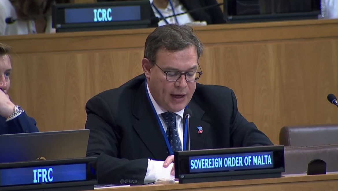 Counsellor Fra’ Nicola Tegoni delivers his second statement at the Third Commitee for the 77th session of the General Assembly