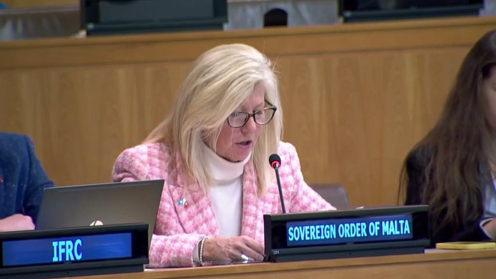 Special Advisor on Human Trafficking and Child Protection Mrs. Deborah O’Hara Rusckowski delivers statements at the Third Committee for the 77th session of the General Assembly