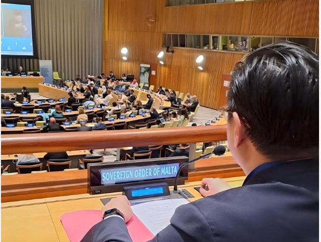 Counsellor Dr. Michael Espiritu, KM delivers statement regarding Strategic Foresight and Risk Reduction to Accelerate Implementation of the 2030 Agenda and the Sustainable Development Goals