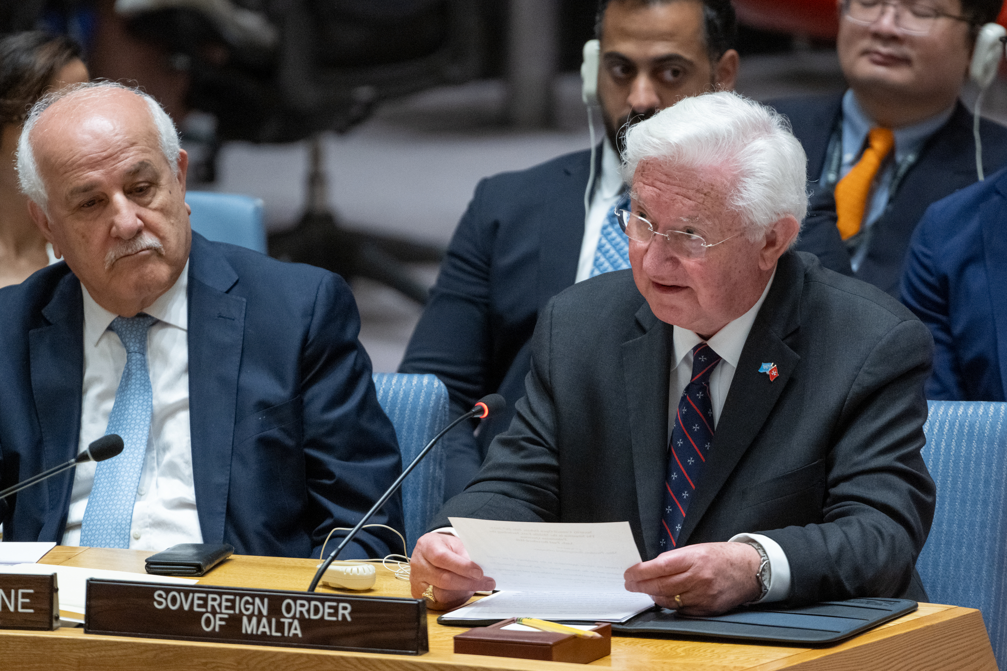 For the second time since the Order’s recognition as Permanent Observer to the United Nations, the Delegation, led by H.E. Ambassador Beresford-Hill, addressed the Security Council during the Open Debate on Middle East and Palestine.