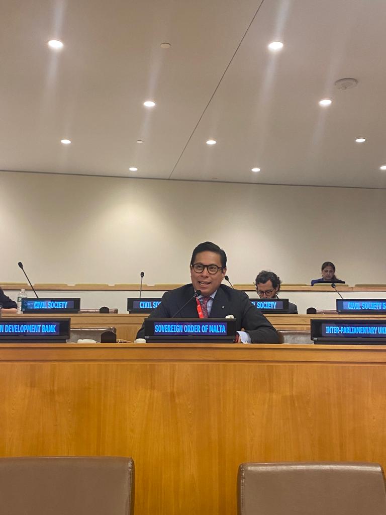 Counsellor Dr. Michael Espiritu delivered a speech during the 2023 UN High-level meeting on Universal Health Coverage.