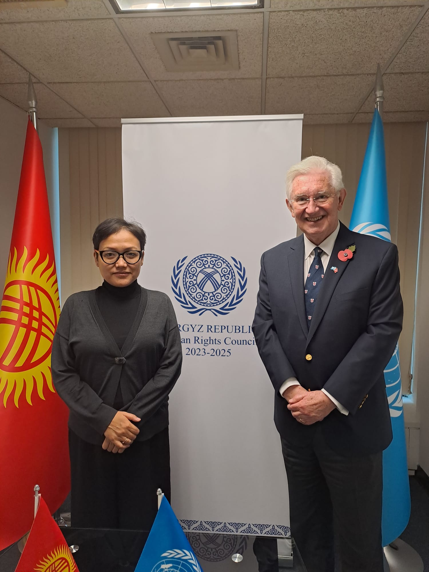 H.E. Ambassador Paul Beresford-Hill met with H.E. Ambassador Aida Kasymalieva, the Permanent Representative of the Kyrgyz Republic to the United Nations.