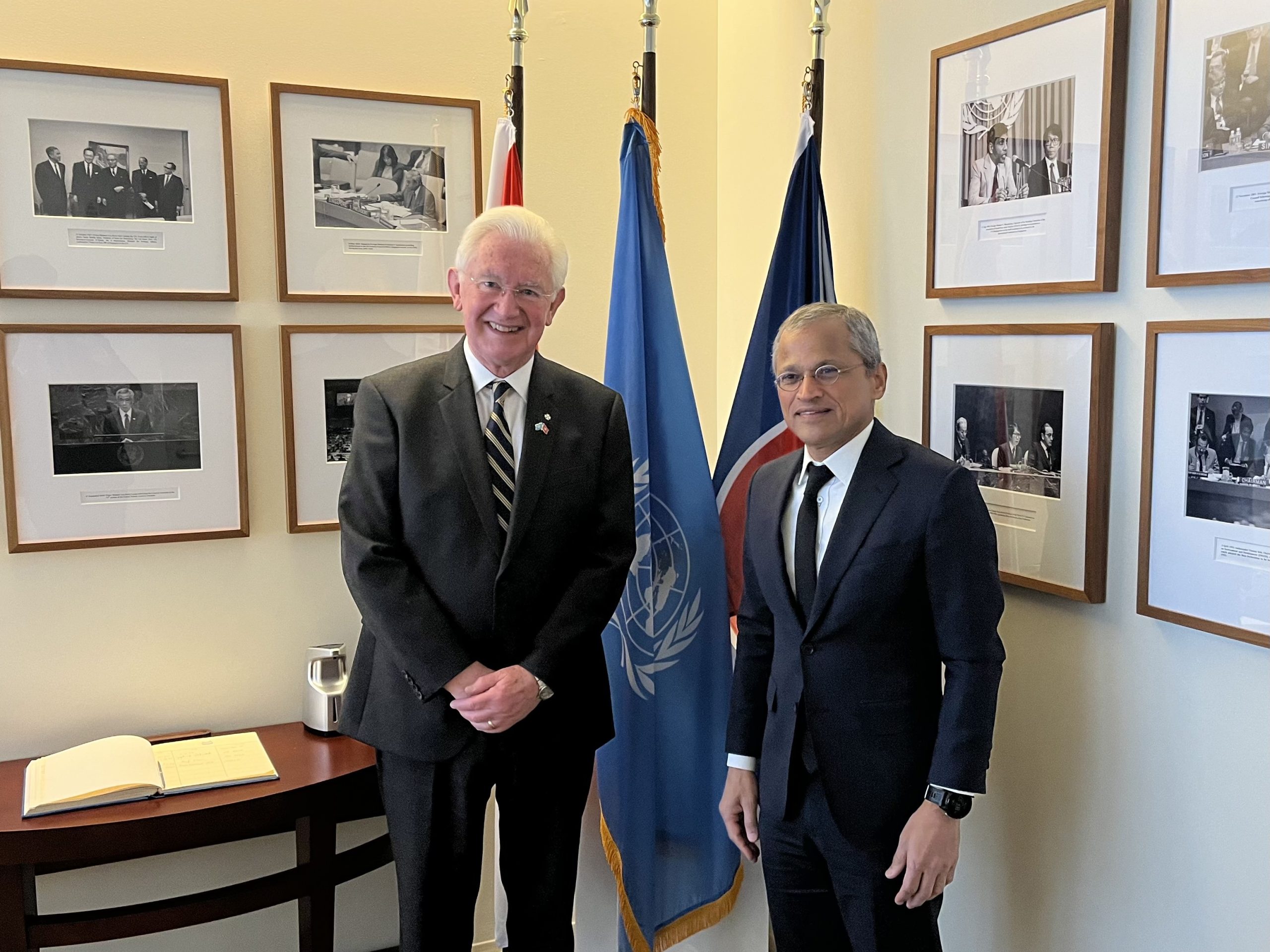 H. E. Ambassador Paul Beresford-Hill met with H.E. Ambassador Burhan Gafoor, the Permanent Representative of the Republic of Singapore to the United Nations