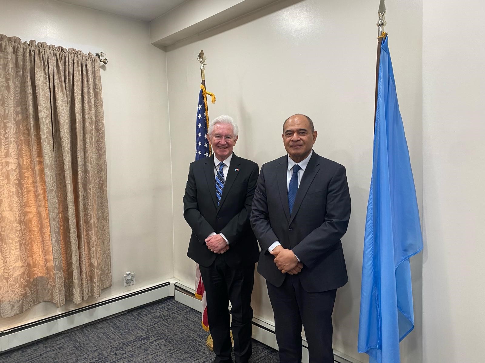 H. E. Ambassador Paul Beresford-Hill met with H.E. Viliami Va’inga Tōnē, Permanent Representative of the Kingdom of Tonga to the United Nations