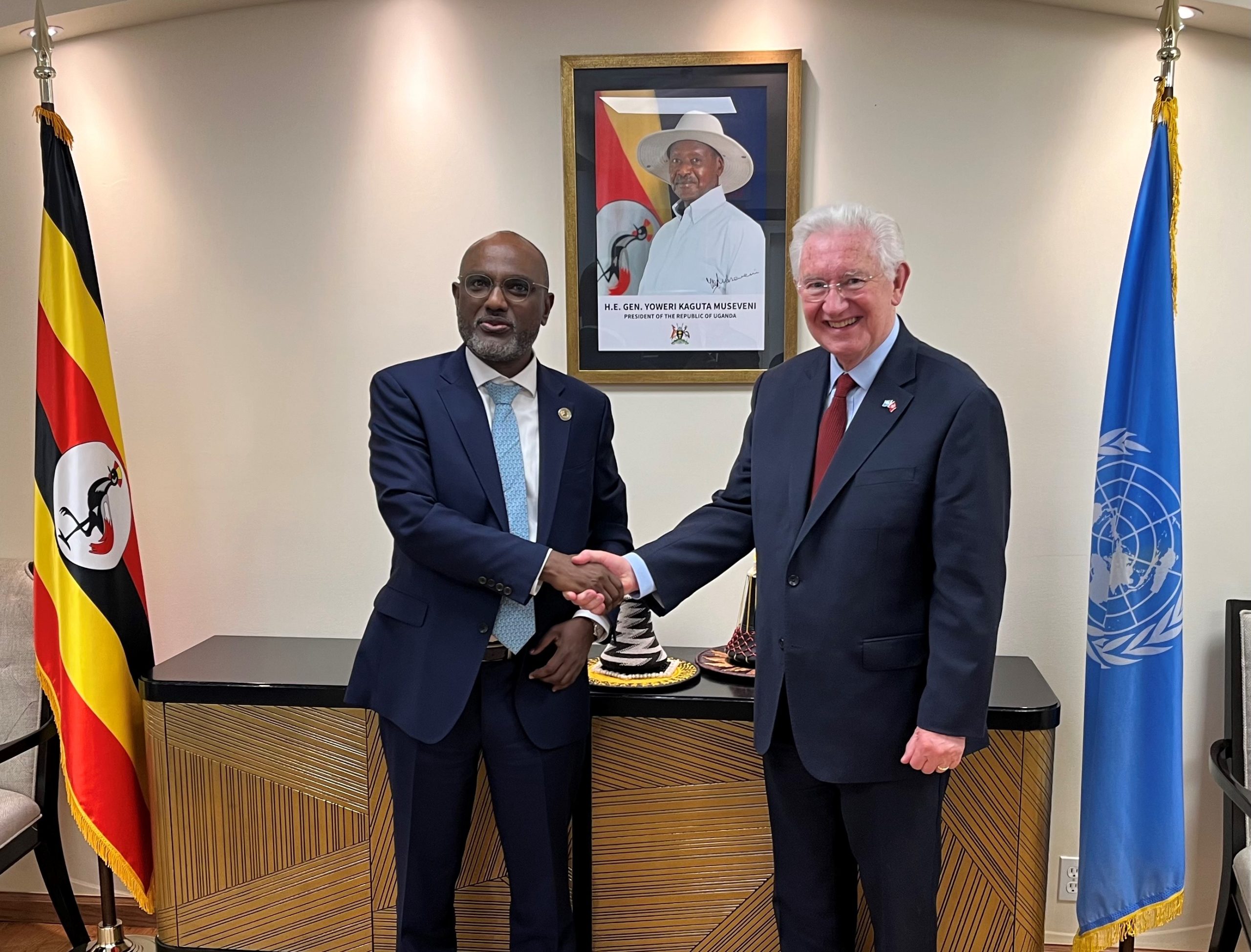H.E. Ambassador Paul Beresford-Hill met with H.E. Ambassador Adonia Ayebare, the Permanent Representative of the Republic of Uganda to the United Nations