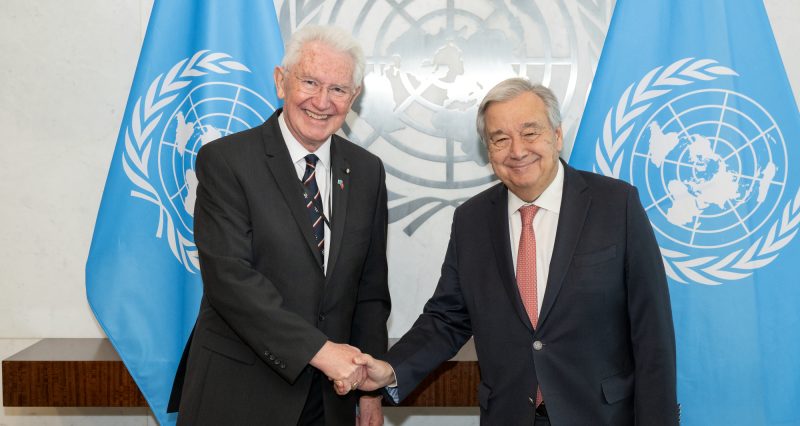 H.E. Ambassador Paul Beresford-Hill and H.E. Ambassador Michèle Bowe met with the Secretary-General of the United Nations, António Guterres