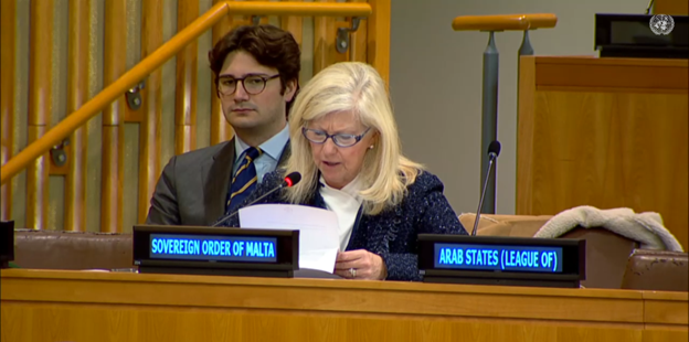 Mrs. Deborah O’Hara Ruskowski, addresses the Third Committee on Contemporary Forms of Slavery, led by Mr. Tomoya Obokata