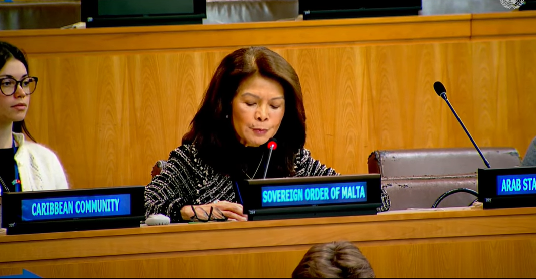 Counsellor Mrs Marissa Blackett addresses the Third Committee on the Rights of people working in rural areas