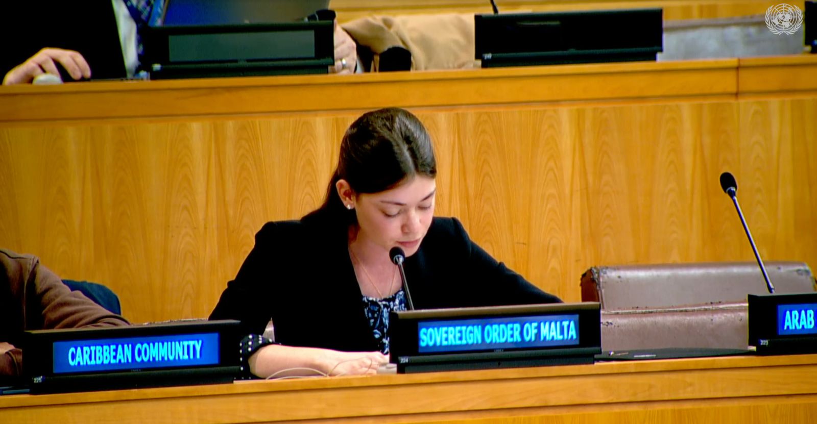 Solène Vielfaure, Diplomatic Trainee, addressed the Third Committee on the Right to Education, led by Ms. Farida Shaheed