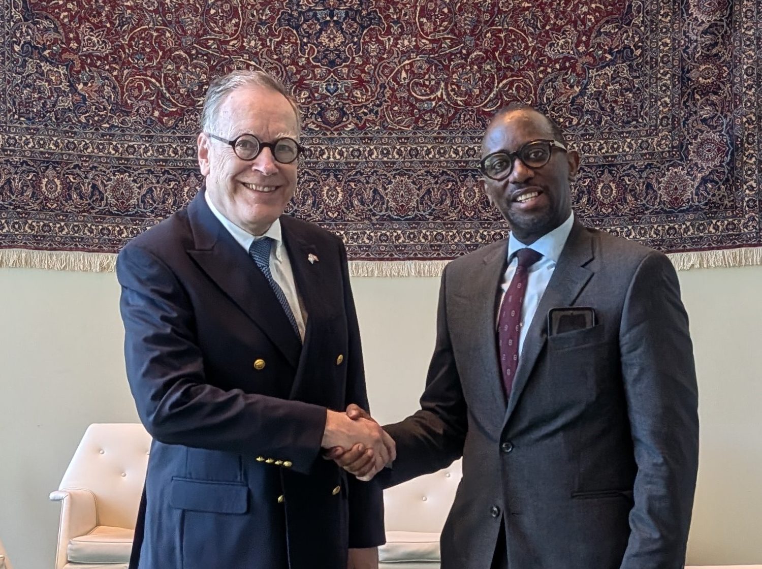 Deputy Permanent Observer of the Sovereign Order of Malta to the United Nations, Judge Brien Purcell Horan, met with the Deputy Permanent Representative of the Republic of Rwanda to the United Nations, Mr. Robert Kayinamura