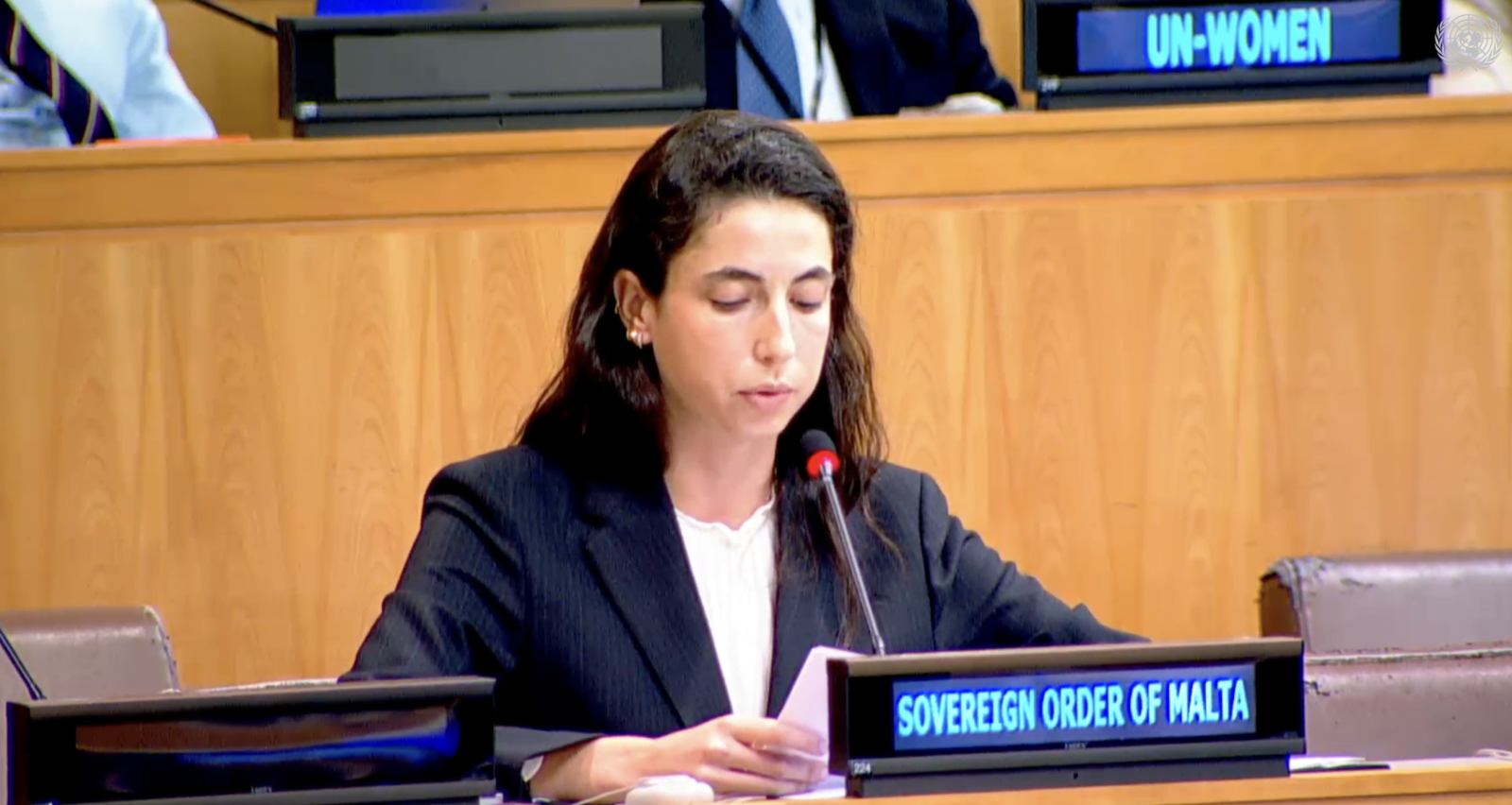 Margherita Calice, Attaché,  Addresses the Third Committee on the Human Rights of Indigenous Peoples, following a briefing by Mr. Albert Barume