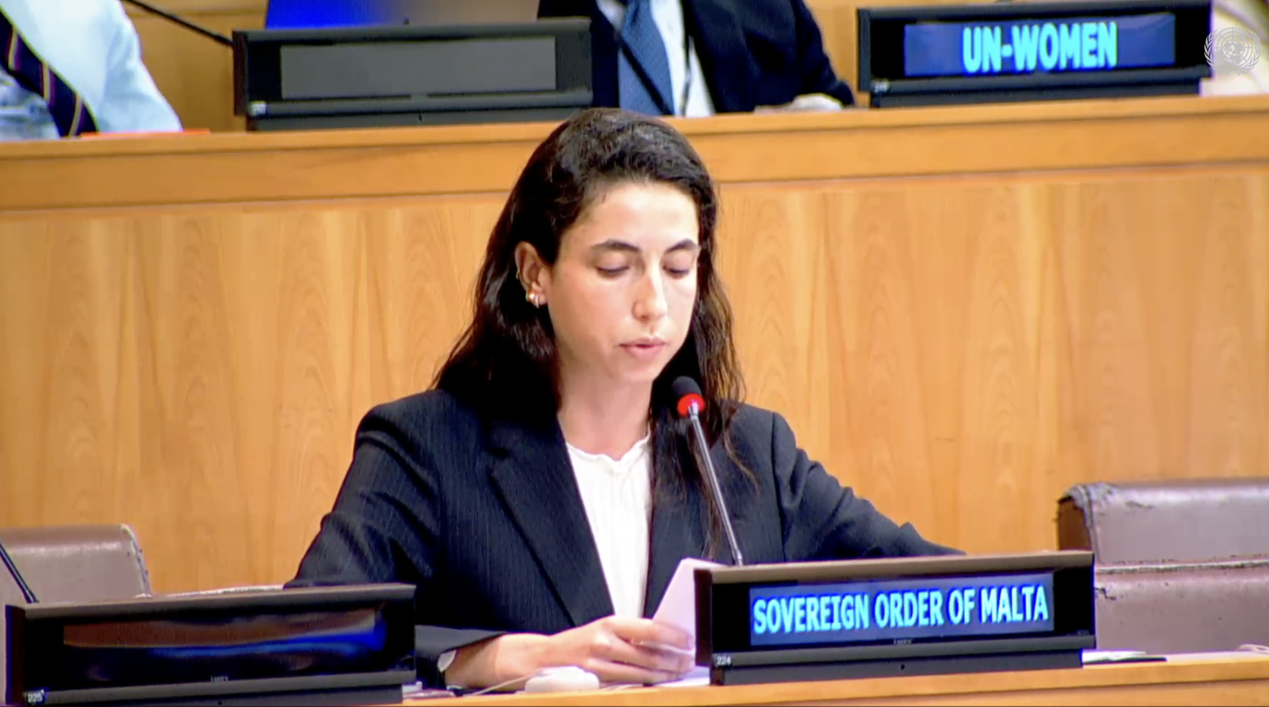 Margherita Calice, Attaché,  Addresses the Third Committee on the Human Rights of Indigenous Peoples, following a briefing by Mr. Albert Barume