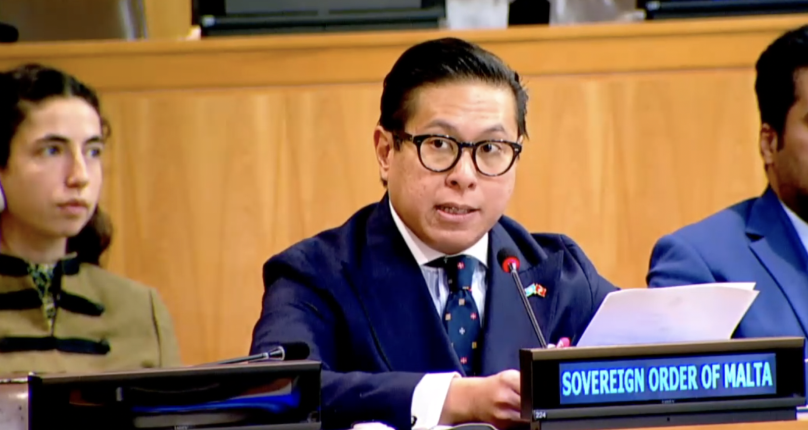 Dr. Michael Espiritu, Counsellor, Address the Third Committee on Contemporary Forms of Slavery and Trafficking in Persons, following a briefing by Mrs. Katarina Schwarz